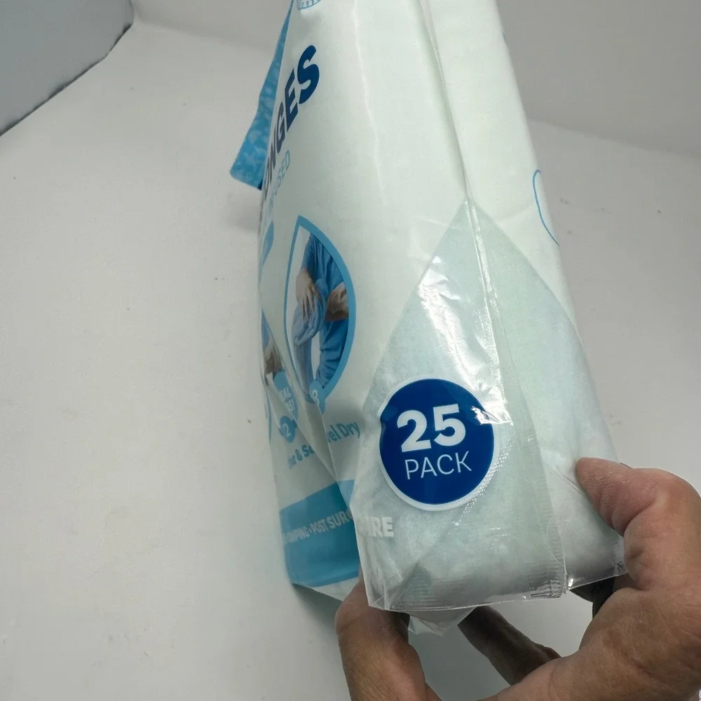 NEW Scrubzz Rinse-Free Bath Sponges Soap & Shampoo 25 Pack Camping Elder‎ Care
